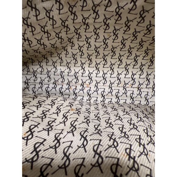 Yves Saint Laurent YSL Giraffe Print Clutch Bag Coated Canvas Leather Trim - Picture 8 of 16